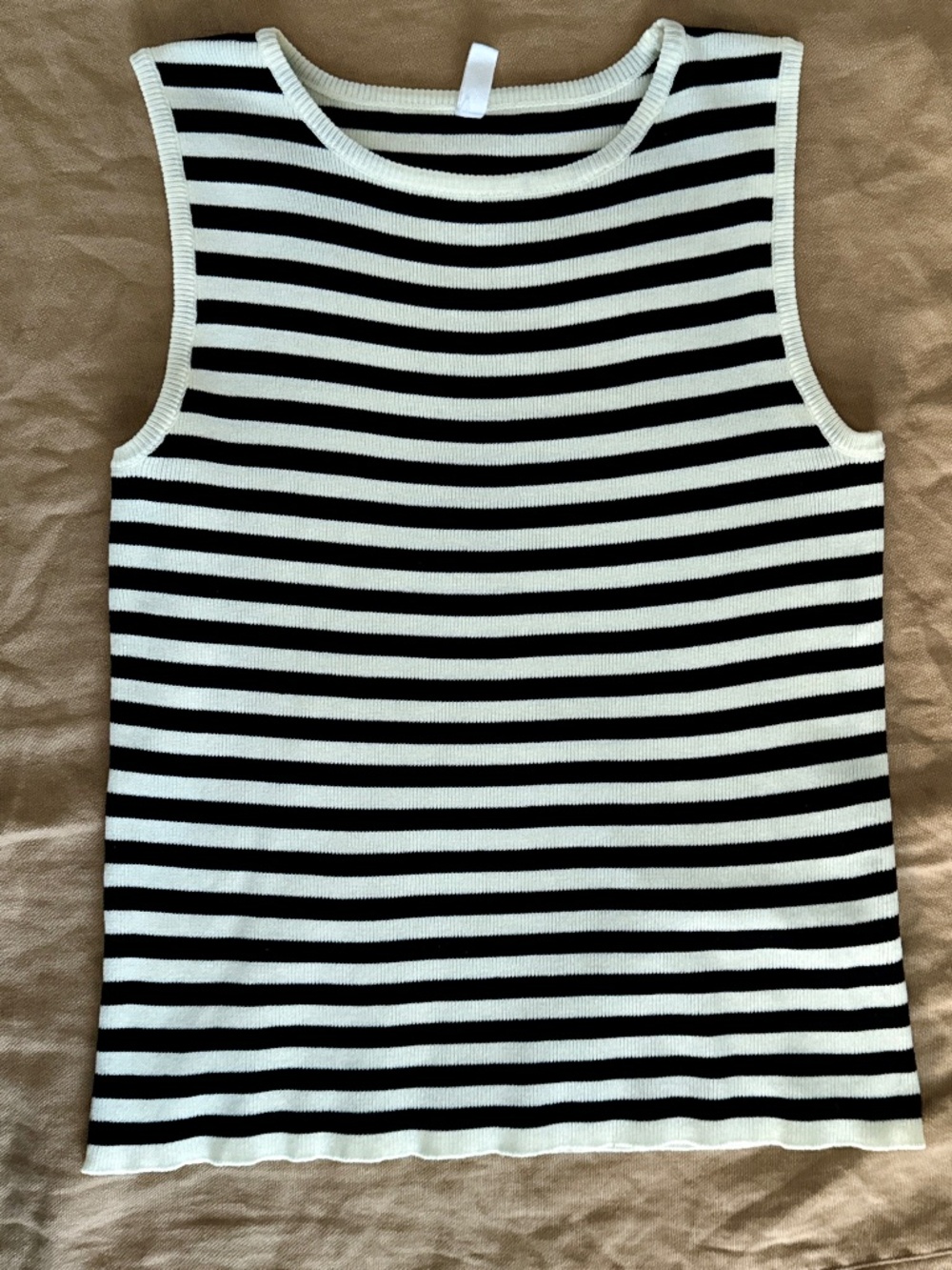 Wishlist Ribbed Stripe Tank Top | Size L | Black White | Lettuce Hem